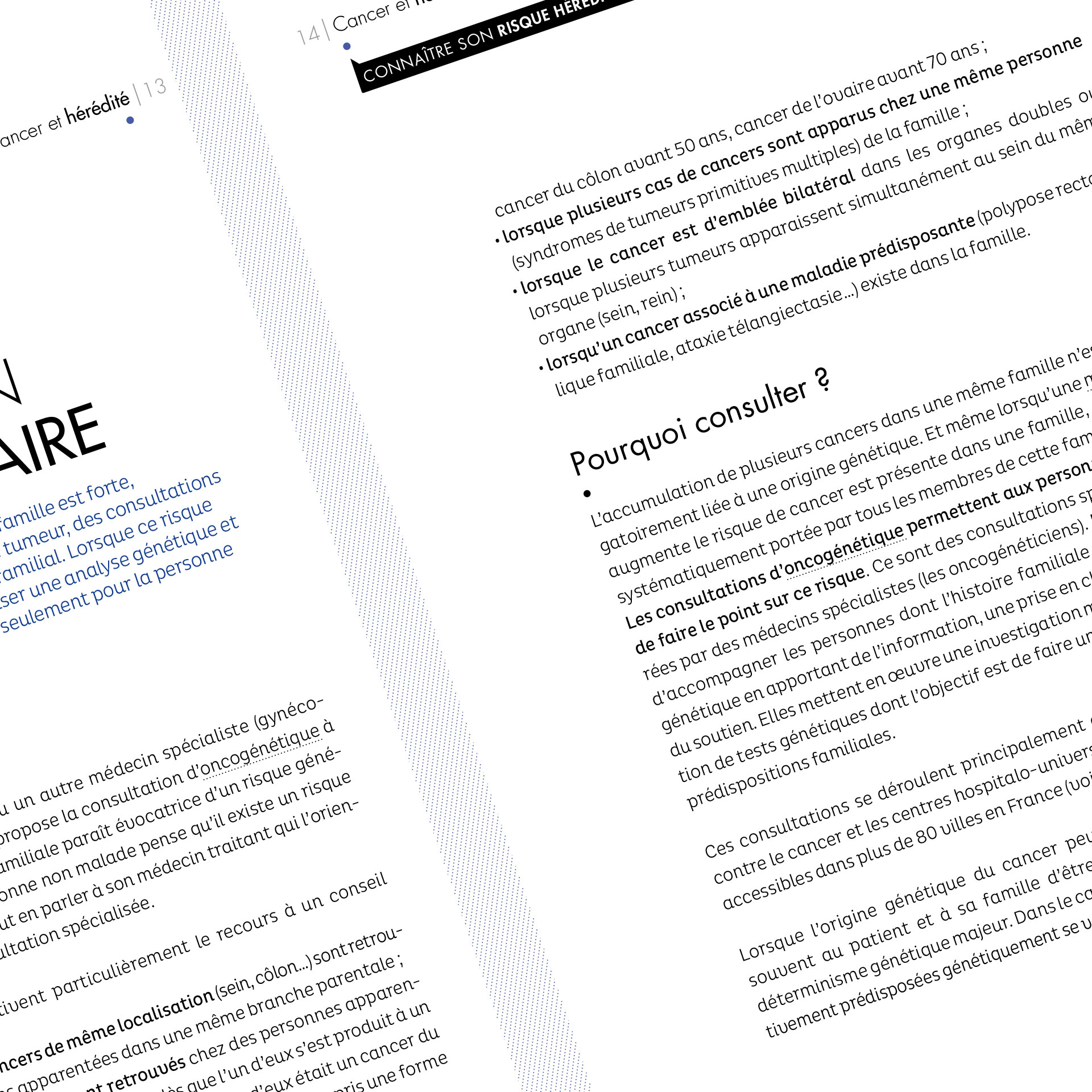 Zoom sur une double page de texte d’une des brochures.