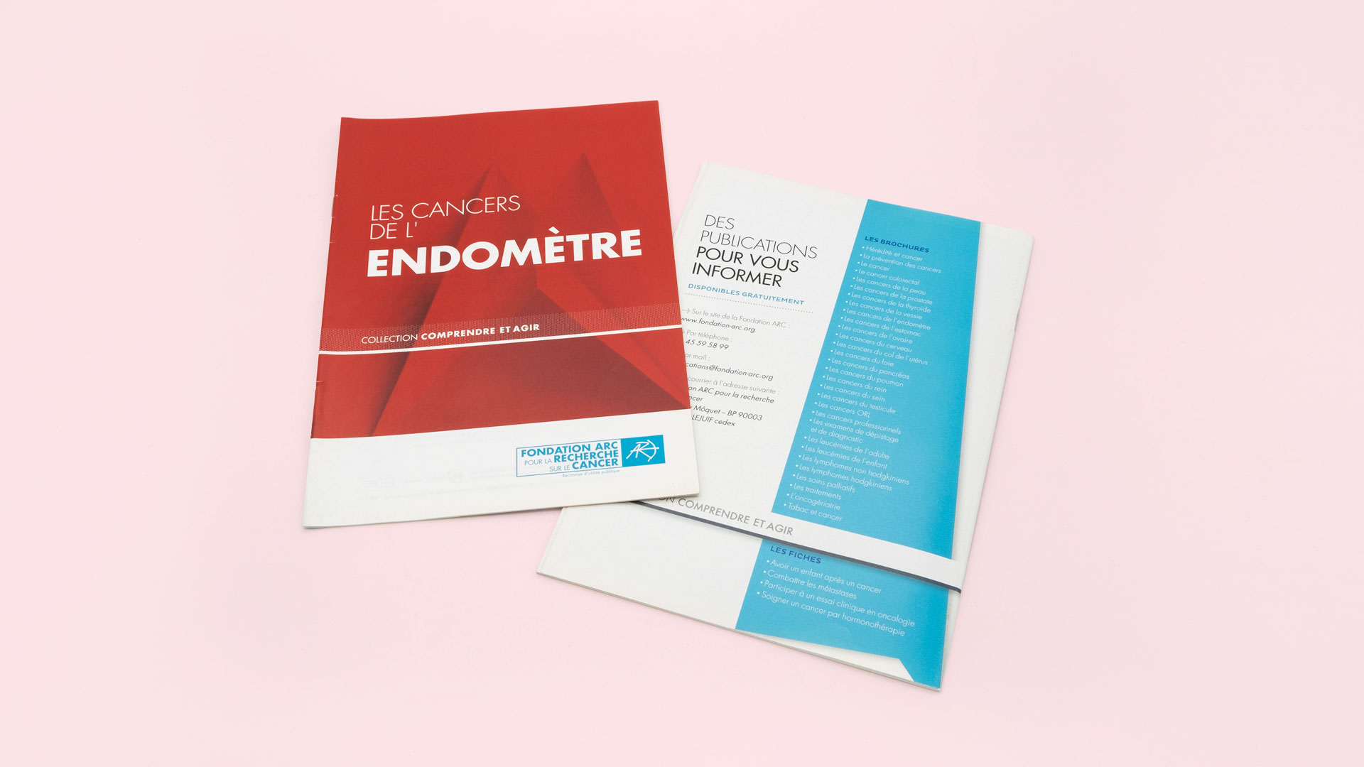 1ère et 4 ème de couverture de la brochure sur le cancer de l'endomètre.