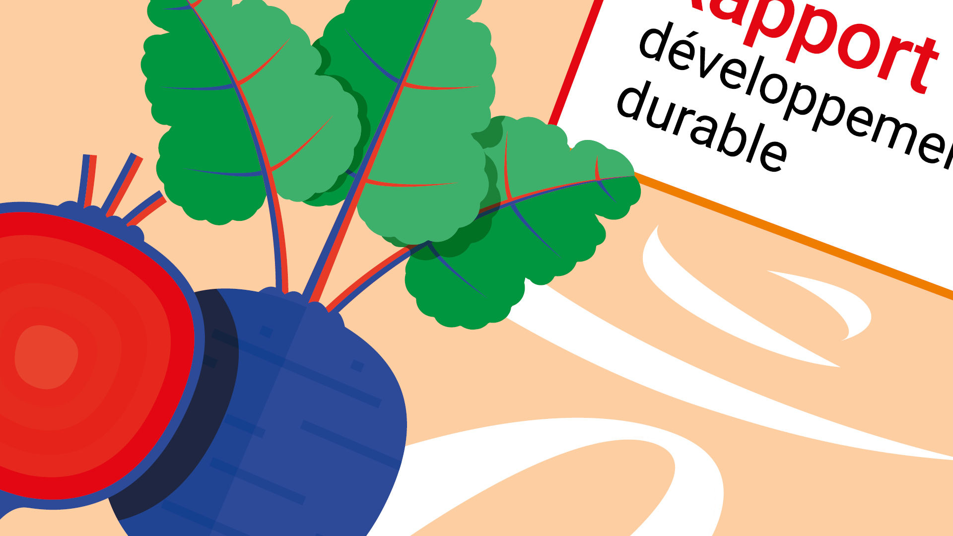 Gros plan de la couverture du rapport développement durable du Groupement des Mousquetaires Gros plan de la couverture du rapport développement durable du Groupement des Mousquetaires